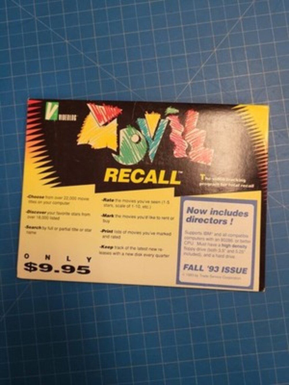 Videolog Movie Recall Fall 93 IBM PC Software Vintage Director Edition Program